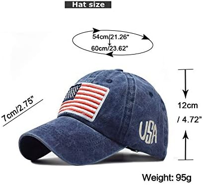 Шапка с Флага на САЩ от Памук, Шапка-Дишаща Бейзболна Шапка с Регулируем Размер за Мъже и Жени