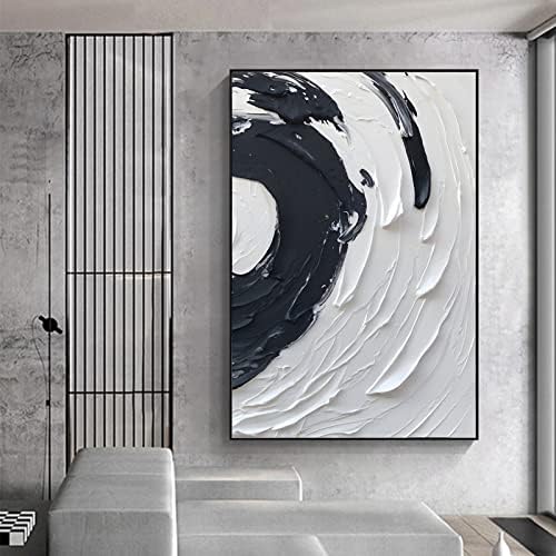 Черно-Бял, с монтиран на стената Платно Съвременно Абстрактно Произведение на Изкуството, е Черно-Бяла Канава Стенен Плакат Черно-Бели и
