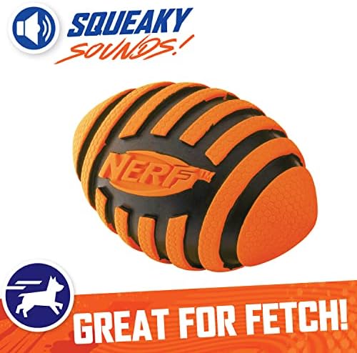 Футболна топка Nerf Dog Със спираловиден Писък 5 см - Оранжев /Черен