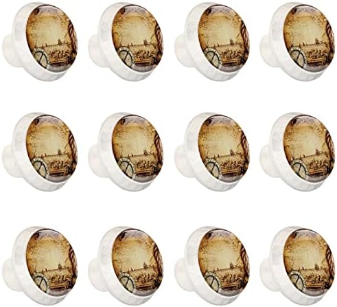 12 бр. бяла кръгла дръжка за чекмедже, ретро компас с пиратски морска карта