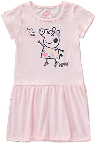 Рокля-риза с къс ръкав за малки момичета Peppa Pig Baby One Size, 2 опаковки