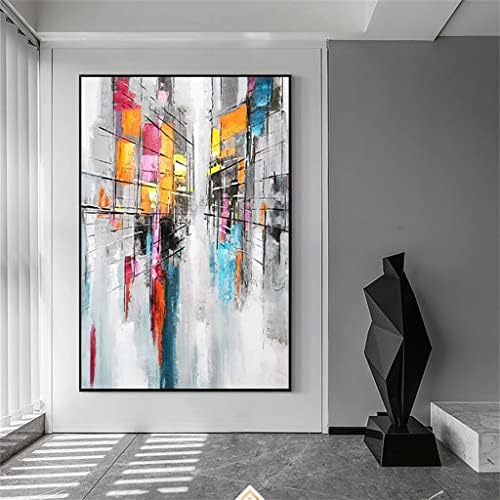 LIRUXUN Абстрактен Пейзаж Платно Картина с маслени Бои Стенни Ръчно Рисувани Абстрактна Живопис в Художествена Картина Хол (Цвят: