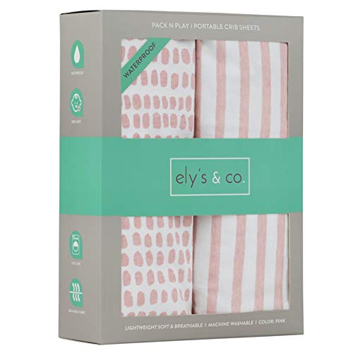 Ely's & Co. Заявена за патент Водоустойчив комплект N Play / Мини Преносим Чаршаф за легло със защитата на наматрасника в Лилаво-розова