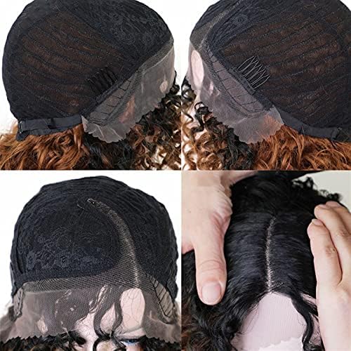 Перуки XZGDEN, перука за коса, 16 см, черно-кафяво, черно и кафяво, градиентный перука, завързана изкуствена коса отпред