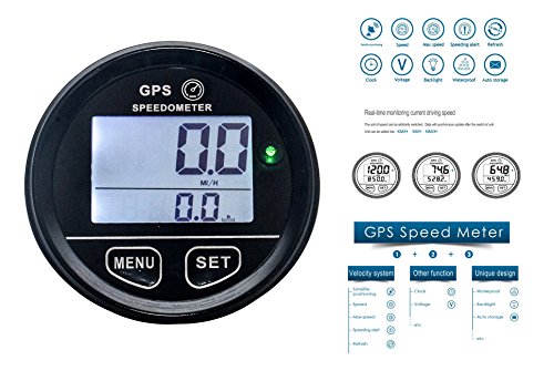 GPS за измерване на Скоростта OZ-USA® 60 мм Калибър, Километраж, М заряд на батерията, Цифрови Таблото, 12 В 24 в, км/ч км/ч, Кола, Камион,