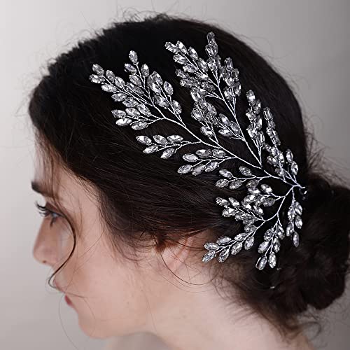 Лоза за коса с кристали във формата на дърво BERYUAN за жени, Момичета, Листа на булката, Превръзка на главата С Кристали, Аксесоари