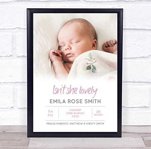 Раждането на Новороденото Новородено Момиче, За Кръщенета В детската стая, Фото Информацията Подарък Принт На паметта