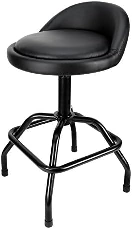 Performance Tool W85011 Бар стол с регулируема височина, Пневматично Завъртане Бар стол с опора за гърба, Въртящи се на 360