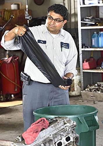 Алуминиеви, пластмасови торби за боклук с обем от 55 до 60 литра на 1,5 MILS (екв) Черен на цвят за тежки условия на работа -