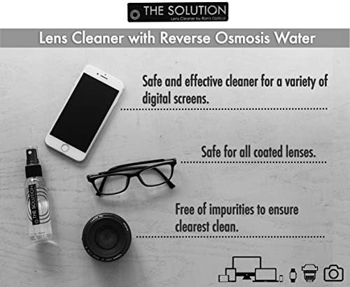 The Solution Спрей за почистване на лещи | Опаковка по 4-2 унция не съдържащ алкохол, спрей за почистване на лещи за очила, очила, лещи,