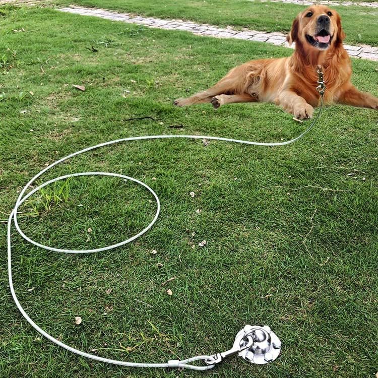 [Ново] 2023 Кабел за свързване на кучета и стоманена брой, отточна тръба на шарнирна връзка котва за кучета на 360 °, каишка с дължина 33 метра За кучета отвън, тежък брой ?