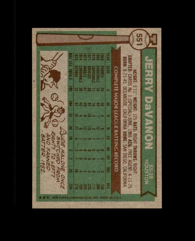 Джери ДаВанон Собственоръчно Подписани Автограф 1976 Topps Houston Astros