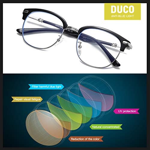 DUCO Blue Light Блокер Очила-Леки Очила С Филтър За компютърни игри W009...