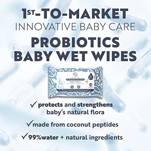 Бебешки кърпички HEROLIFE Large Probiotics за нежна и чувствителна кожа на растителна основа, биоразградими, хипоалергичен,