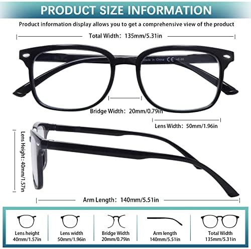 Очила за четене ZONLON, 5 Опаковки, Блокиране на Синята Светлина, за Мъже и Жени, Стилни Очила За Четене с Пружинным тръба