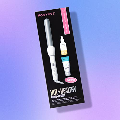 Подаръчен комплект FoxyBae Hot + Healthy White Блясък, Включващ Бяла Блестящите пръчка маша 32 мм, спрей за защита от ултравиолетовите лъчи