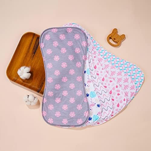 6 Опаковки Памучни бебешки Кърпички От оригване, Много Абсорбираща Влагата, Меки за по-малките момчета и Момичета (Pink02)