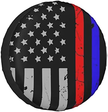 Американското Знаме, Червена Синя Линия, Калъф За гуми Пожарникар, Водоустойчив, Прахоустойчив, UV, Калъф за Резервна гума, Подходяща
