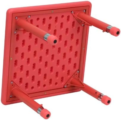 Маса за практикуване на Flash Furniture 24 Квадратен от червена пластмаса с регулируема височина
