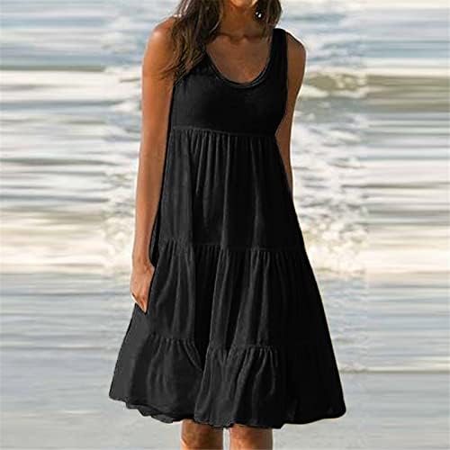 FQZWONG Летни Рокли за Жените 2023 Вечер Случайни Sundresses за Излизане на Светлина, Дамски Модни Елегантната Плажна Курортна Облекло