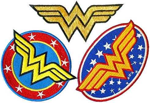 Комплект от 3 Чудото-Жени Бродирани с Желязо на Нашивке Логото на Супергерой