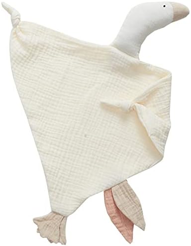 PEIPEIWU Muslin Loveys за бебета - Бебешки Защитно одеяло за мъже - Goose Lovie - от 15.7 x 15,7 (Бял)