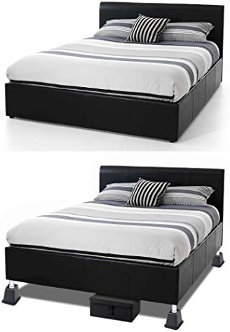 Високо качество черни подступенки за легла Home-it от 5 до 6 инча, правят съхранение под леглото 4 бр. (черни)