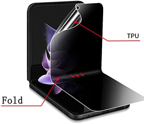 HanWXwish 2 елемента Анти-Подглядывающий Съвместима за Samsung Galaxy Z Flip 4 5G Matte Защита на екрана за Поверителност, 2