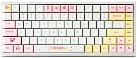 Жичен ръчна детска клавиатура YUNZII Macaron 84 с възможност за смяна на 84 комбинации RGB с клавишными капачки на базата на PBT-боя за Mac / Win/ на геймърите (Gateron Black Switch, Macaron)