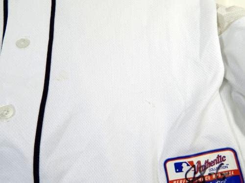 2007 Детройт Тайгърс-Чад Дърбин 52 Използвана в играта Бяла риза 52 DP19634 - Използваните В играта тениски MLB