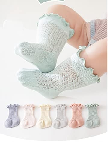FYLuoke/ Чорапи с волани За малки момичета, Реколта Ежедневни Чорапи до Глезена За Деца, Чорапи с къдри