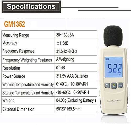 Уред За измерване на шума ГРЕЦКОЙ ядки, М DB, 30 ~ 130 db, Мини Аудио, Измерване на Нивото на Звука, Монитор Децибела, Диагностичен