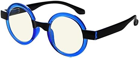 Очила за четене Eyekepper, Блокиране на Синя Светлина, Кръгли Компютърни Очила За Четене, Женски - Синьо + 1.25