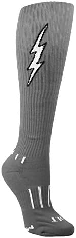 MOXIE Чорапи Младежки Вересково-Сив с Бели Футболни чорапи Insane Болт с Височина до коляното