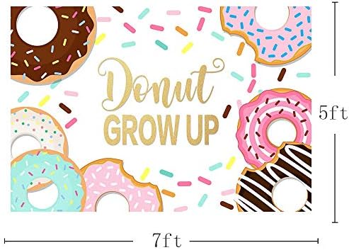 MEHOFOTO Donut Grow Up Girl Украса за Парти в чест на рождения Ден на Фон за фото студио Sweet One Happy 1st Birthday Украса Банер