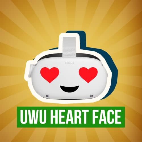 UwU Сърце Face - Oculus Quest 2 - Стикери - Черно и червено