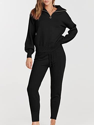 Дамски дрехи ANRABESS от две части, Комплекти, Пуловери, Пуловер с дълъг ръкав и Панталони на експозиции, Комплекти за почивка
