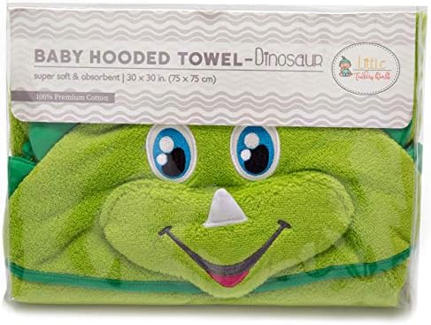 Комплект кърпи Little Tinkers World Premium с качулка за деца | Проект Динозавър | 1xBaby и 1xKids | кърпи за баня от памук
