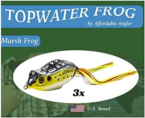 Мека Пластмаса Стръв Topwater Frog, на 3 опаковки, Блато-зелен цвят