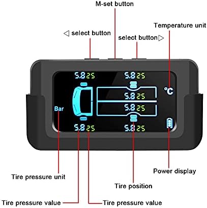 n/a Икономия на Гориво Система за Контрол на налягането в гумите Слънчев Умен Автомобил ГУМИТЕ 6 Сензори Цифров LCD дисплей Автоматична