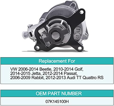Вакуум помпа усилвател на спирачките AULINK 904-817 (двигател 2,5 л) 07K145100C 07K145100H за VW 2006-2014 Beetle, 2010-2014 Golf, 2014-2015