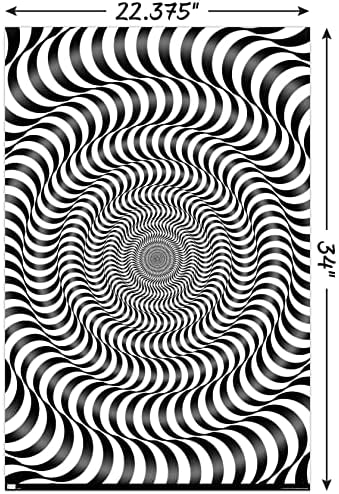 Плакат с Оптична илюзия Trends International шарени на цвят Зебра, 22,375 x 34, Версия Без рамка