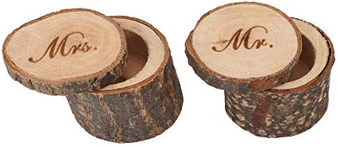 Дървен Контейнер, Дървени Сватбена Кутия Със Значителни Дървени Клони Уникална Форма, 2 елемента за Украса за Годеж (г-Н и г-жа)