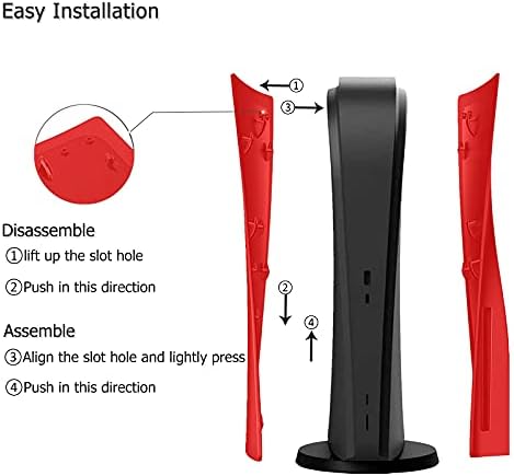 Замяна обвивка конзола за PS5 DOBEWINGDELOU Твърд устойчив на удари калъф от кожа за диск на конзолата Playstation 5 ABS, който