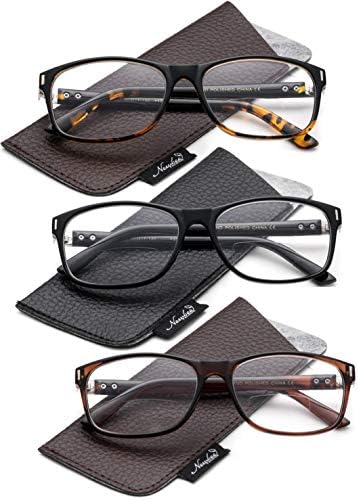 Бифокални Очила за четене, за Жени и За Мъже с Чехлами, 4 Опаковки Очила За четене, Бифокални Очила за четене 2.50