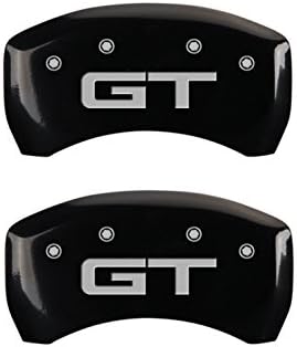 Капачки на челюстите MGP 10203R2MGBK Черни Спирачни покрива със сребърен надпис Mustang/GT (2015) (комплект от 2 броя)