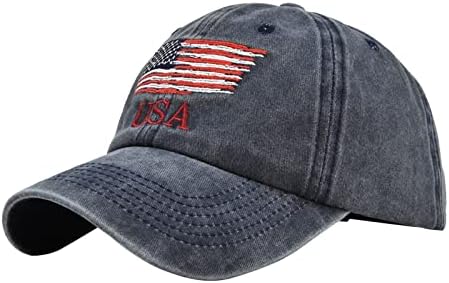 Бейзболна шапка на САЩ с Американския Флаг, Шапки за Мъже И Жени, Ретро Реколта Промытая Потертая Регулируема Шапка за Татко