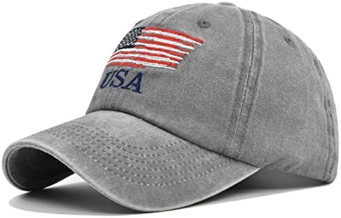 Бейзболна шапка на САЩ с Американския Флаг, Шапки за Мъже И Жени, Ретро Реколта Промытая Потертая Регулируема Шапка за Татко