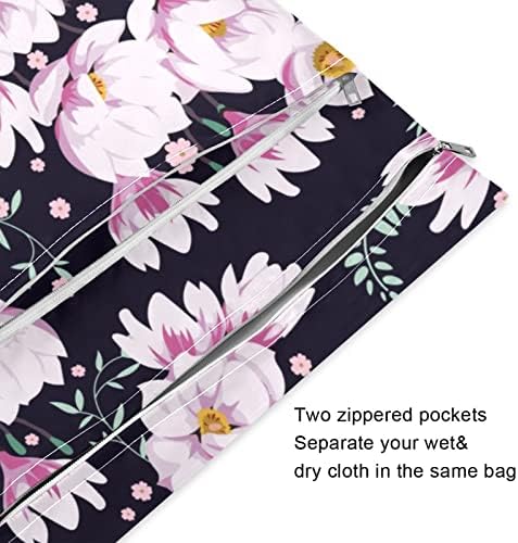 Чанта за Влажни Сушене с Розово Цвете Kigai, 2 бр., Водоустойчива Чанта За Съхранение на Памперси За многократна употреба, Чанта