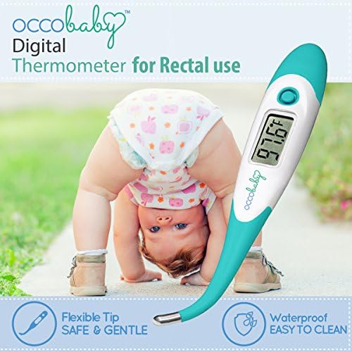 OCCObaby Клиничен Детски Цифров термометър-LCD дисплей с гъвкав накрайник, 10 Секундное Бързо Точно Отчитане на температурата,